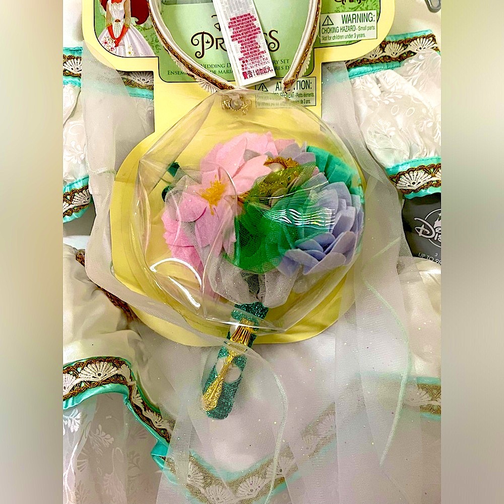 Disney Princess Ariel White and Green Dress with Floral Bouquet - Picture 2 of 7